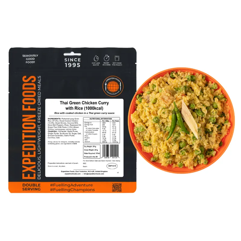 Expedition Foods Thai Green Chicken Curry with Rice - 1000kcal-2